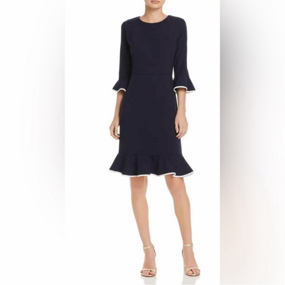 Nanette Lepore navy dress with white trim